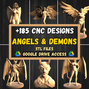 Angels & Demons STL Pack: +185 Angels & Demons STL Models For 3D CNC Router Machines - Google Drive Access