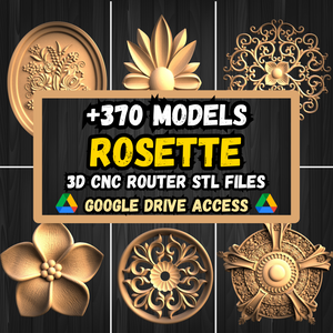 Rosette STL Pack: +370 Rosette STL Models For 3D CNC Router Machines - Google Drive Access