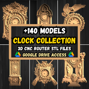 Clock Collection STL Pack: +140 Clock Collection STL Models For 3D CNC Router Machines - Google Drive Access